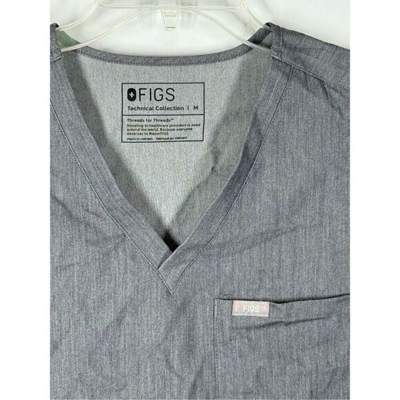 B 35- Figs Scrub Gray Catarina One-Pocket Scrub Top Size Medium - Picture 5 of 8